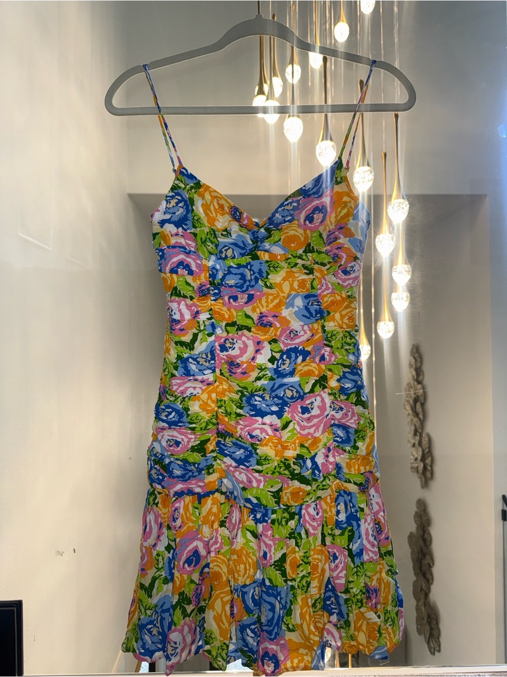 Zara Floral Spaghetti-Strap Tiered Dress - Multicolor
